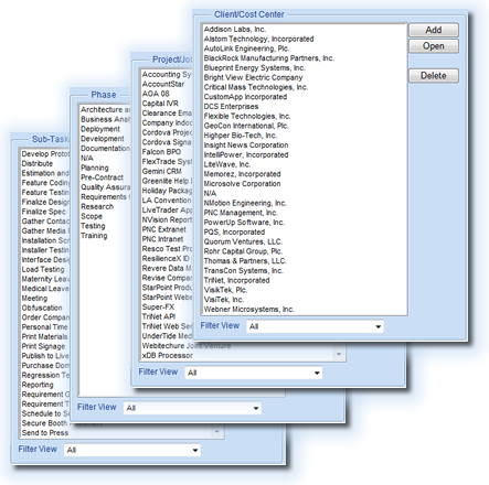 Timesheet Element Item Lists