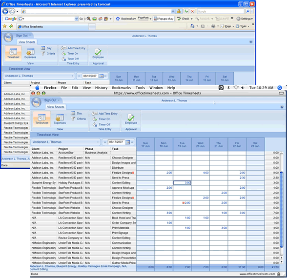 officetime timesheet