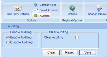 Time Tracking Auditing Preferences